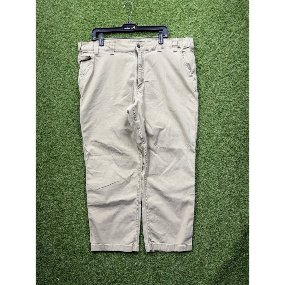 Carhartt Carpenter Pants Mens 44x30 Workwear Cotton Beige Relaxed fit B324 FDK